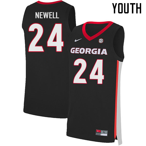 Youth #24 Jaden Newell Georgia Bulldogs College Basketball Jerseys Sale-Black